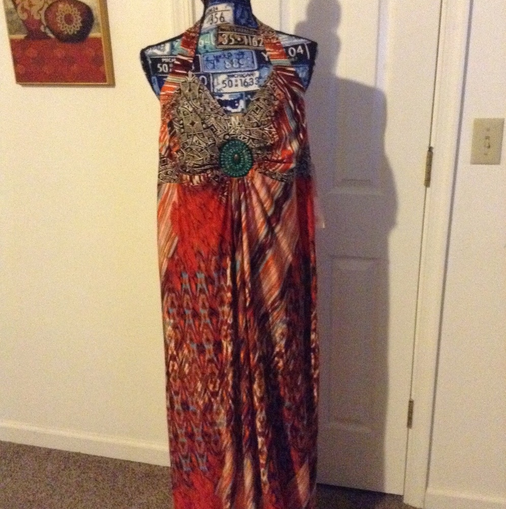 Neck Tie Maxi Dress